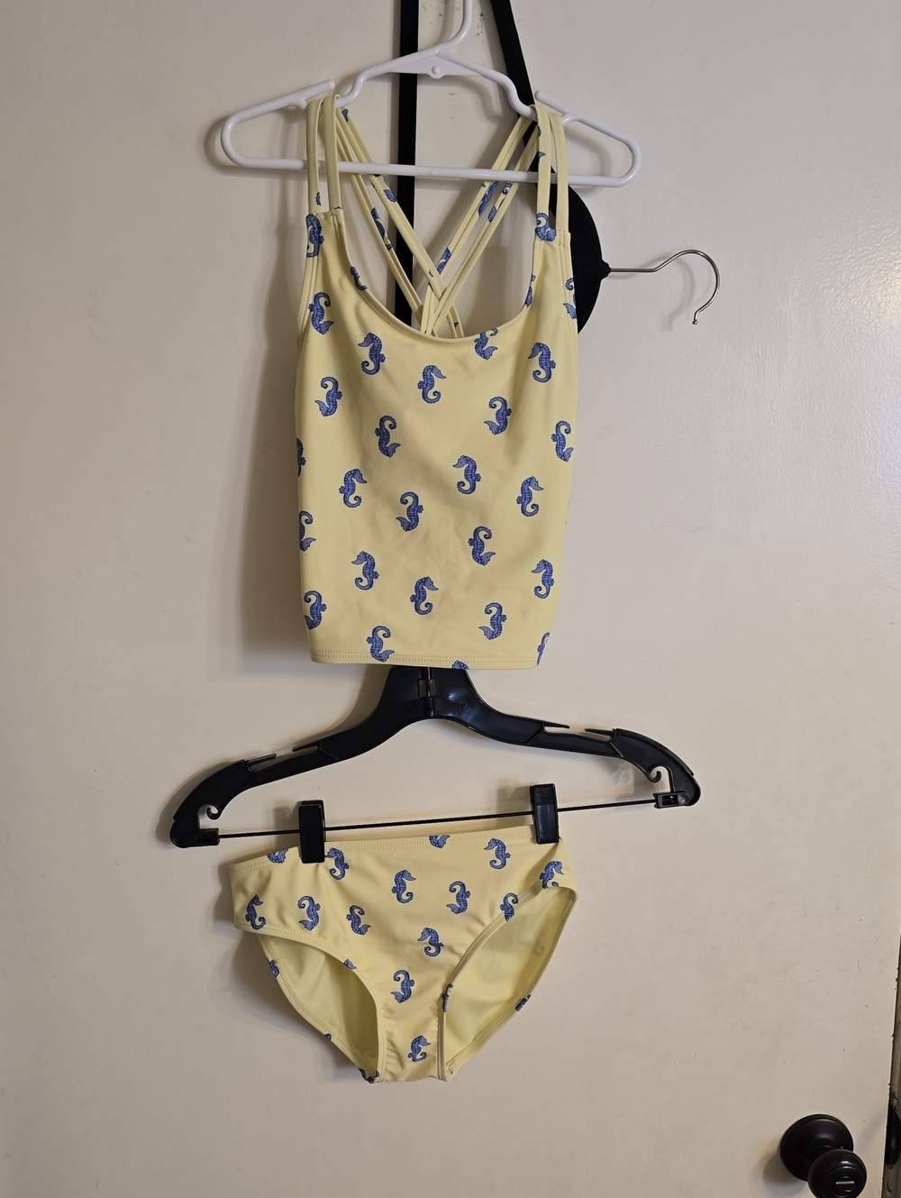 GAP Yellow Bikini Set with Blue Seahorse Print